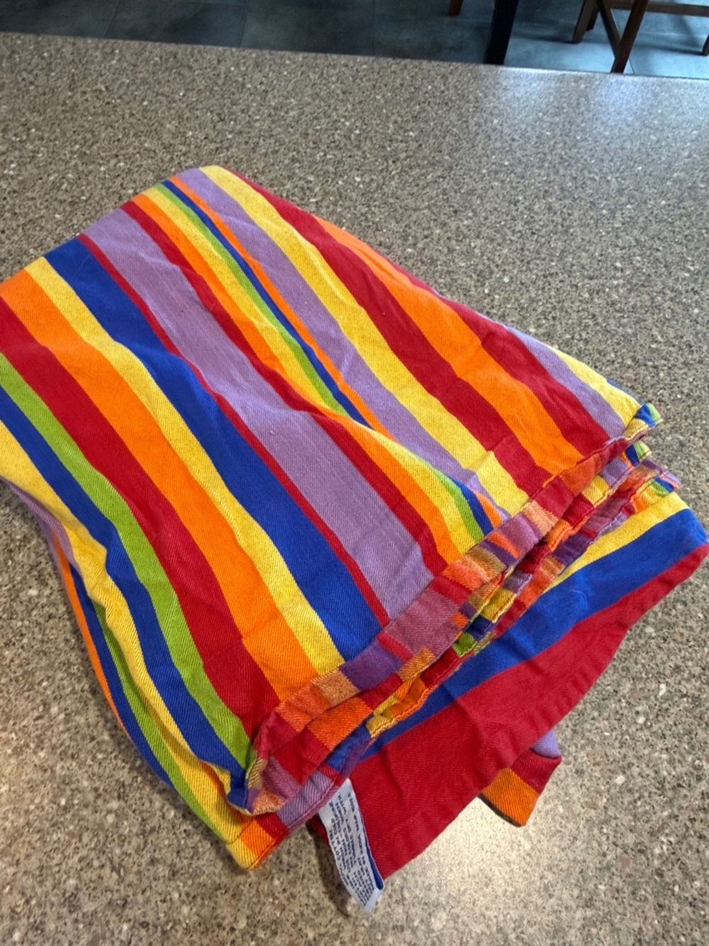 vintage Dansk Antigua Multi-Color Striped Table Cloth